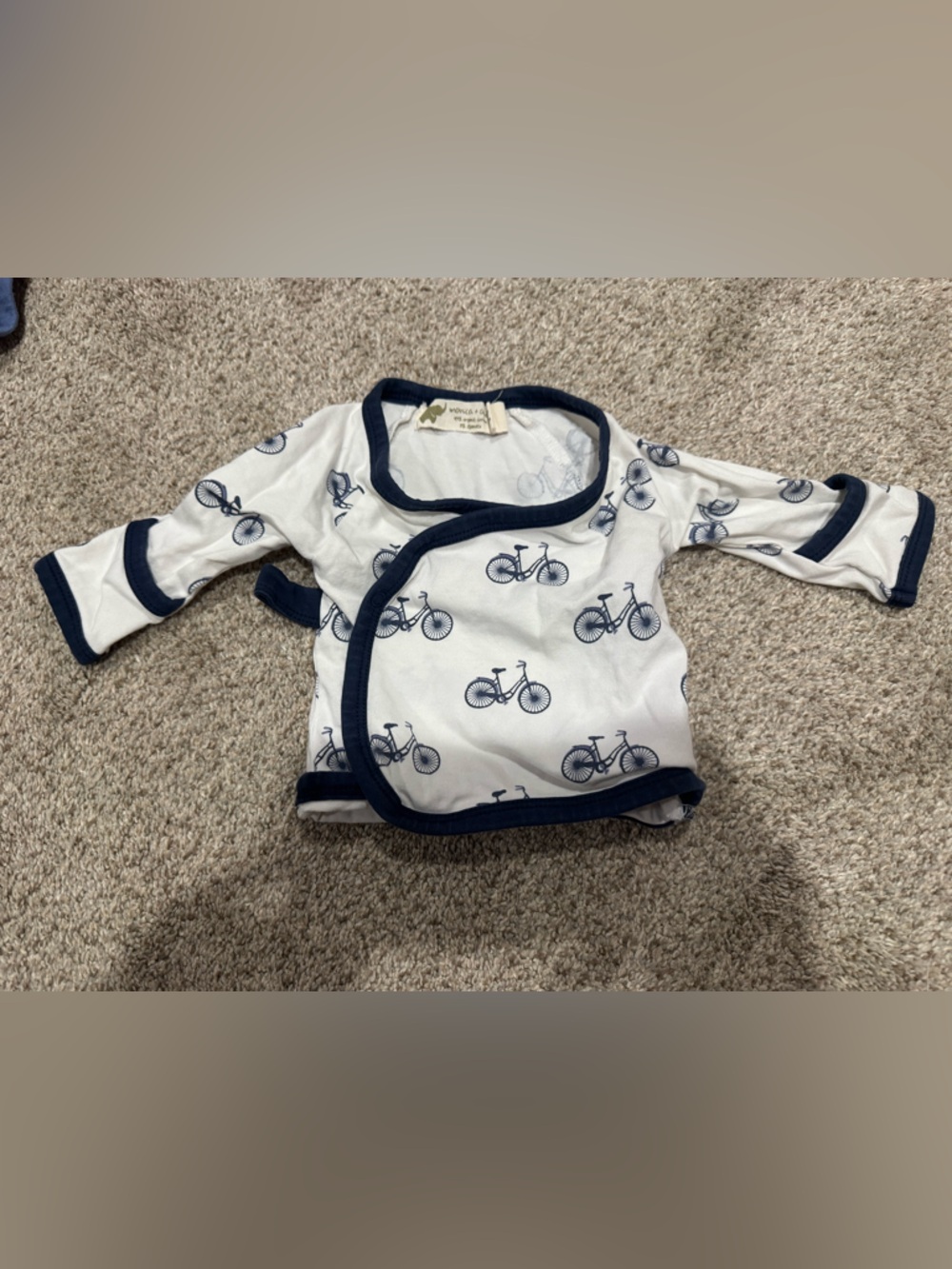 Navy Bicycle Print Newborn Wrap Top